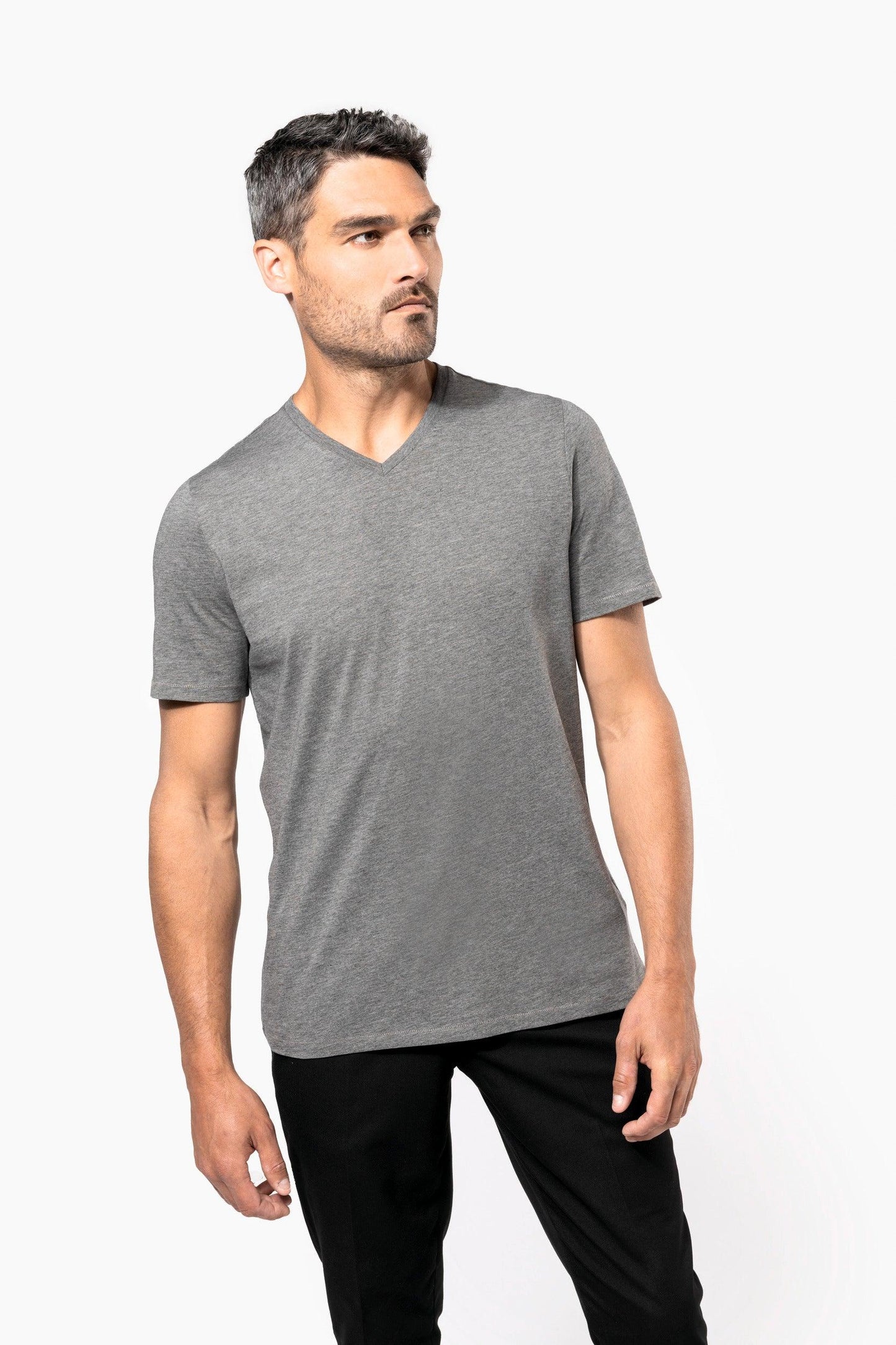 T-shirt Supima® col V manches courtes homme - La-broderie