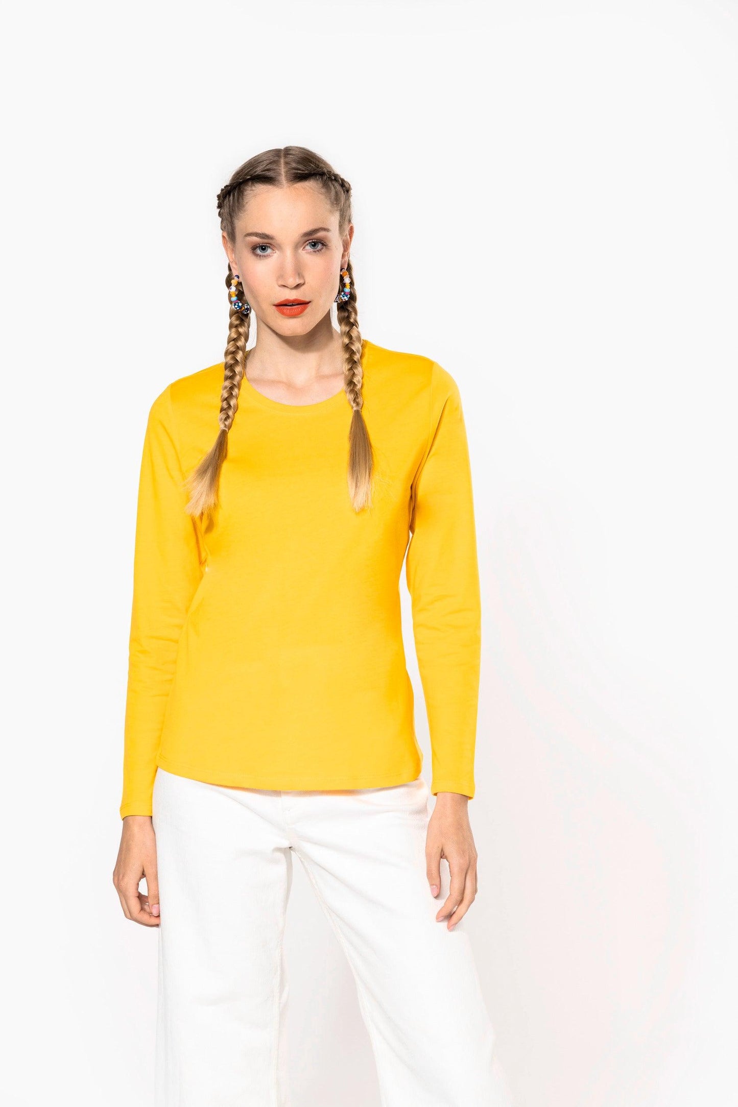 T-shirt col rond manches longues femme - La-broderie