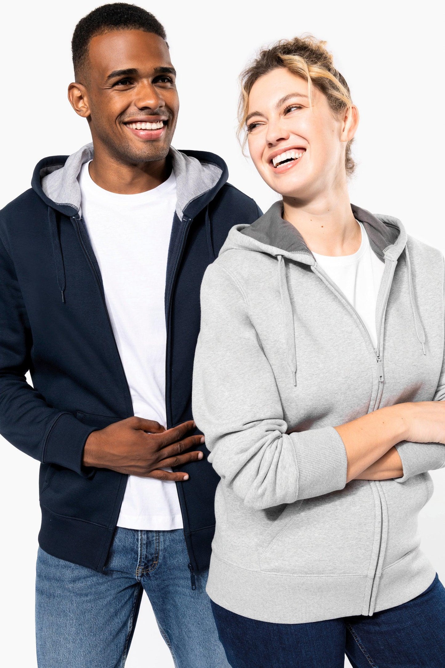 Sweat-shirt zippé capuche unisexe - La-broderie