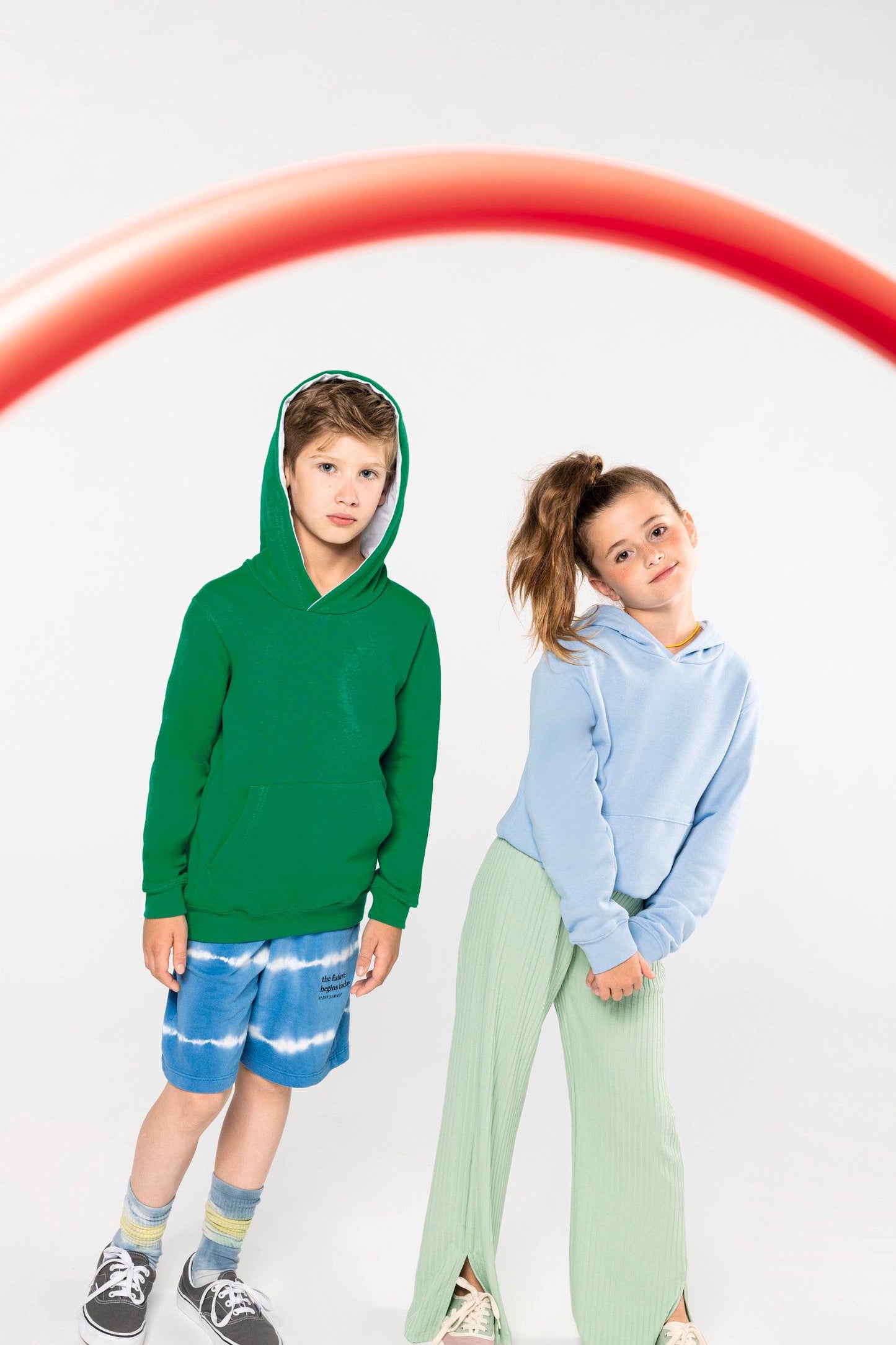Sweat-shirt capuche contrastée enfant - La-broderie
