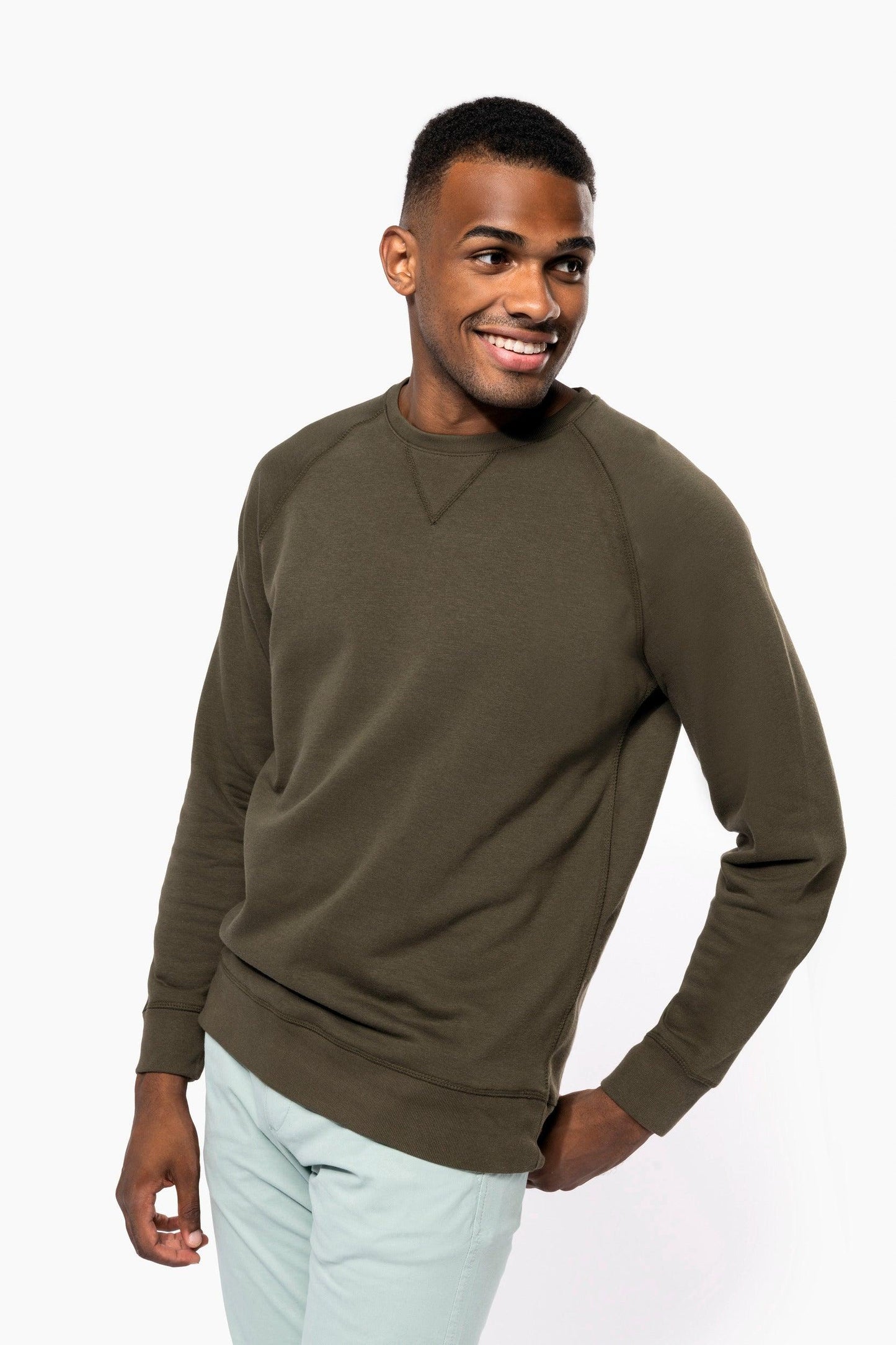 Sweat-shirt Bio col rond manches raglan homme - La-broderie