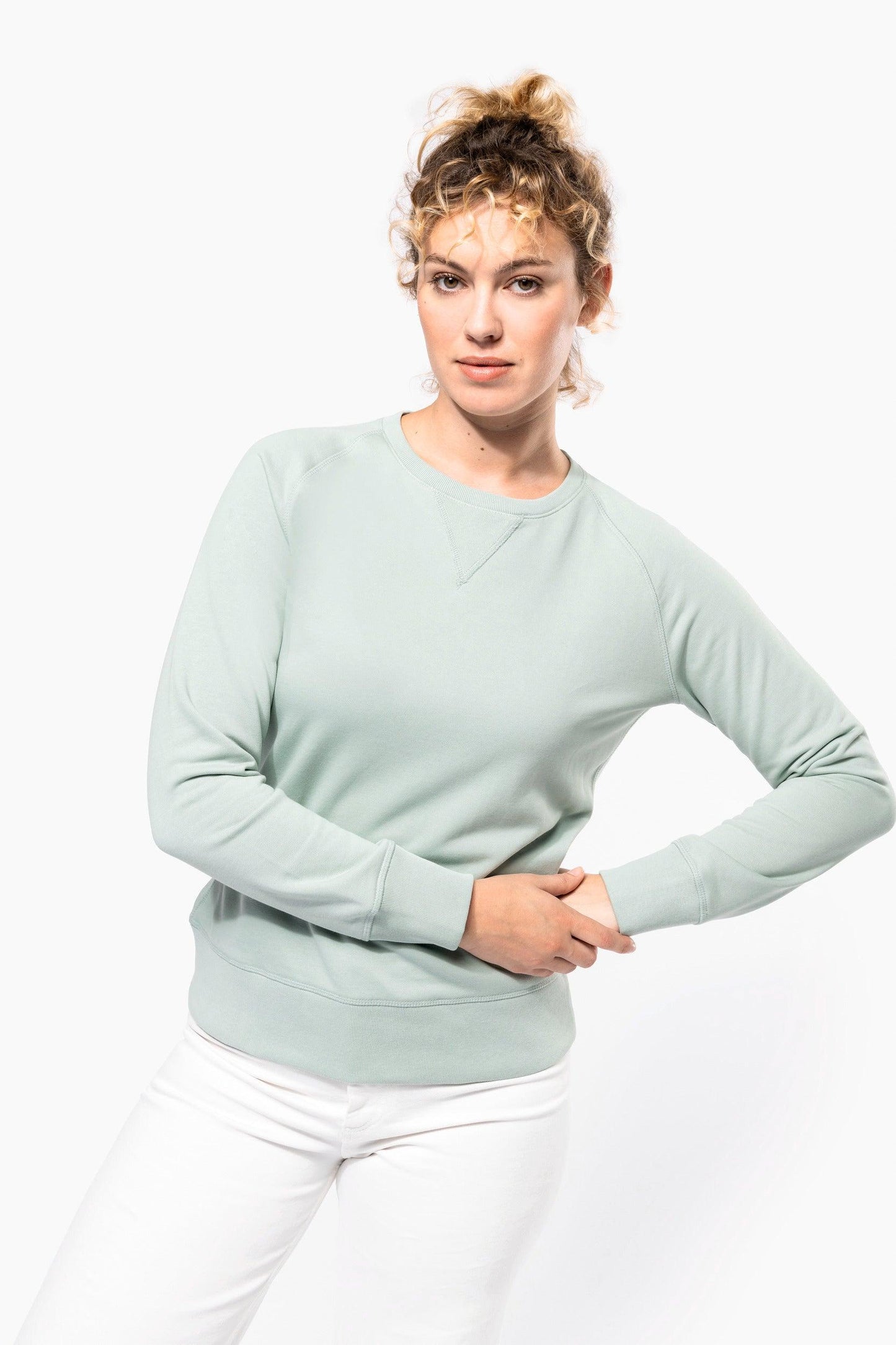 Sweat-shirt Bio col rond manches raglan femme - La-broderie