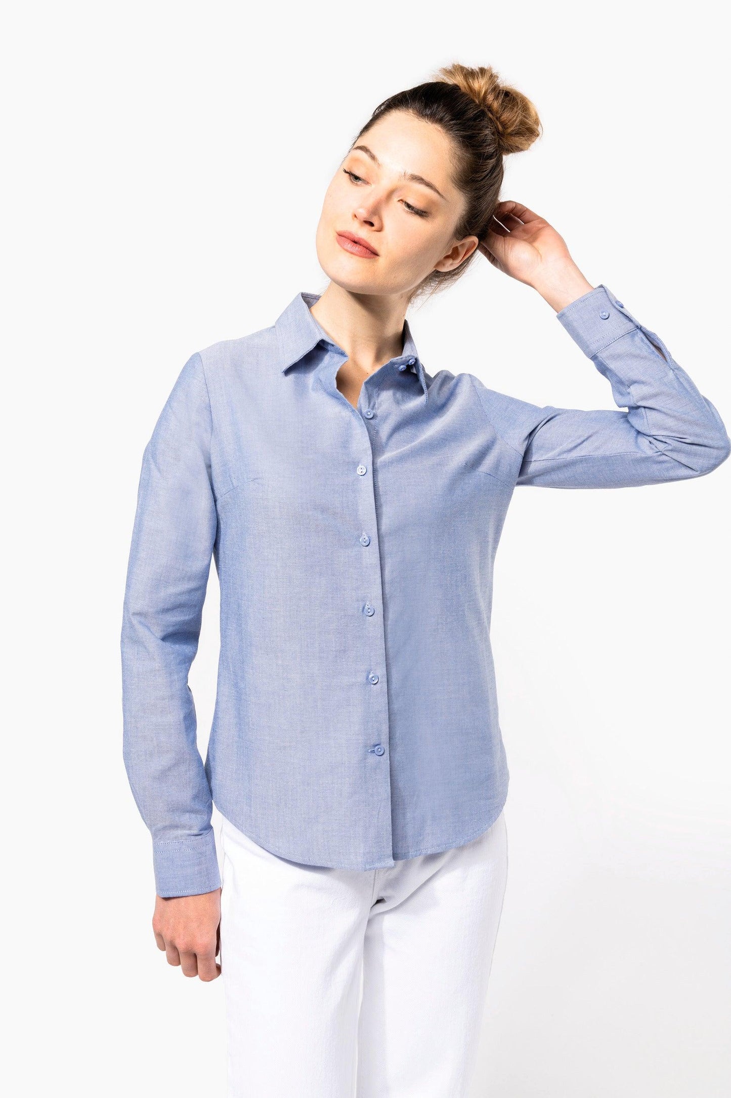 Chemise Oxford manches longues femme - La-broderie
