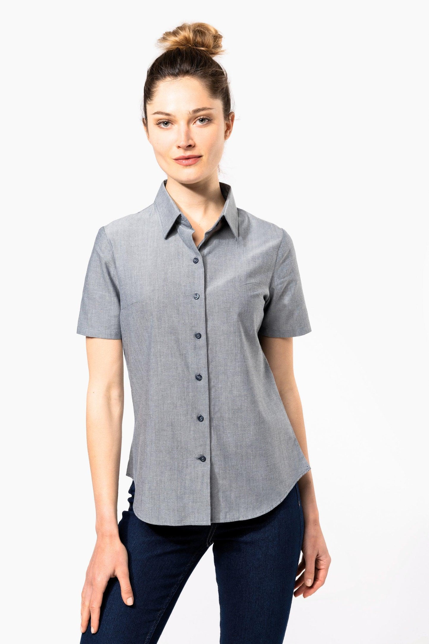 Chemise Oxford manches courtes femme - La-broderie