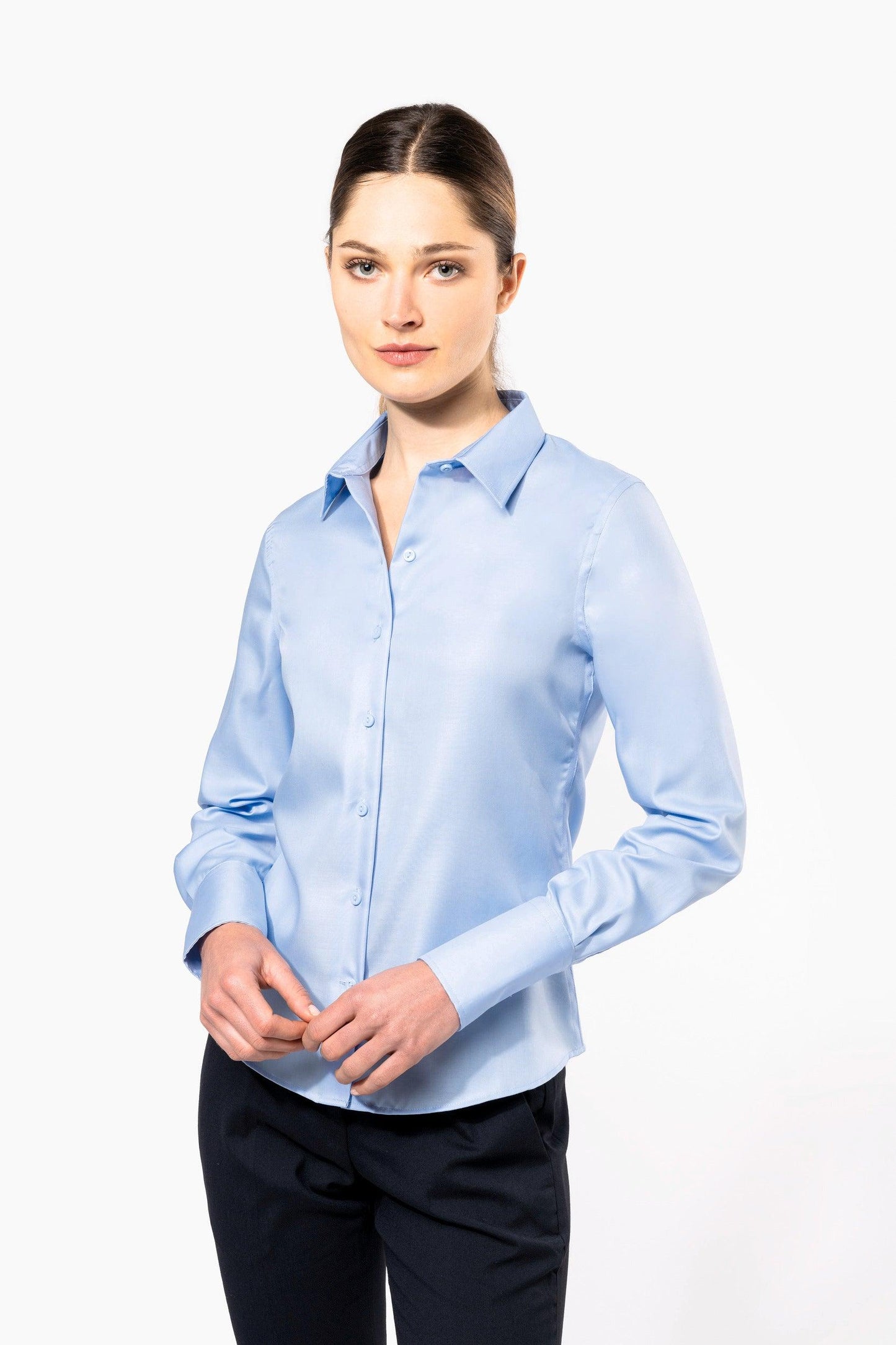 Chemise manches longues sans repassage femme - La-broderie