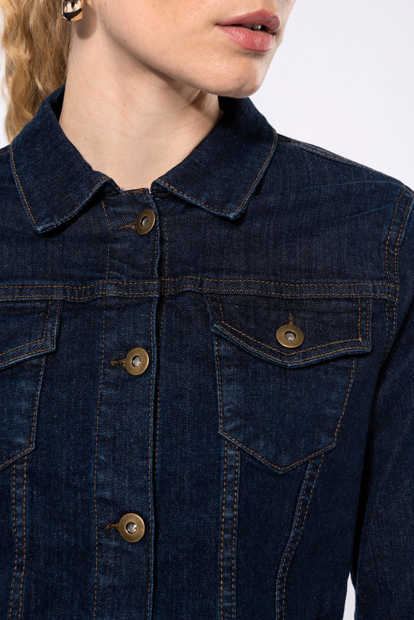 Blouson denim non doublé femme - La-broderie