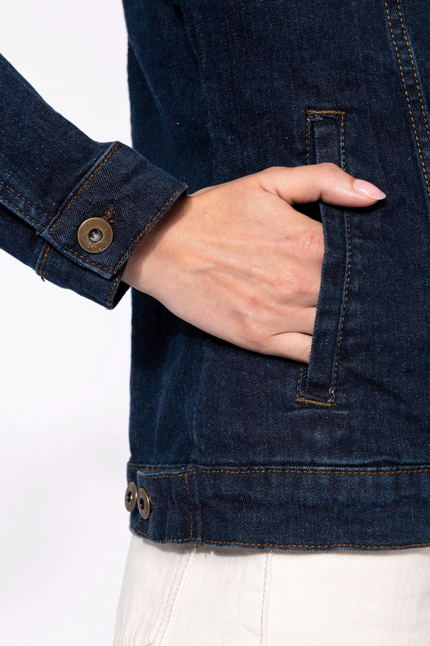 Blouson denim non doublé femme - La-broderie