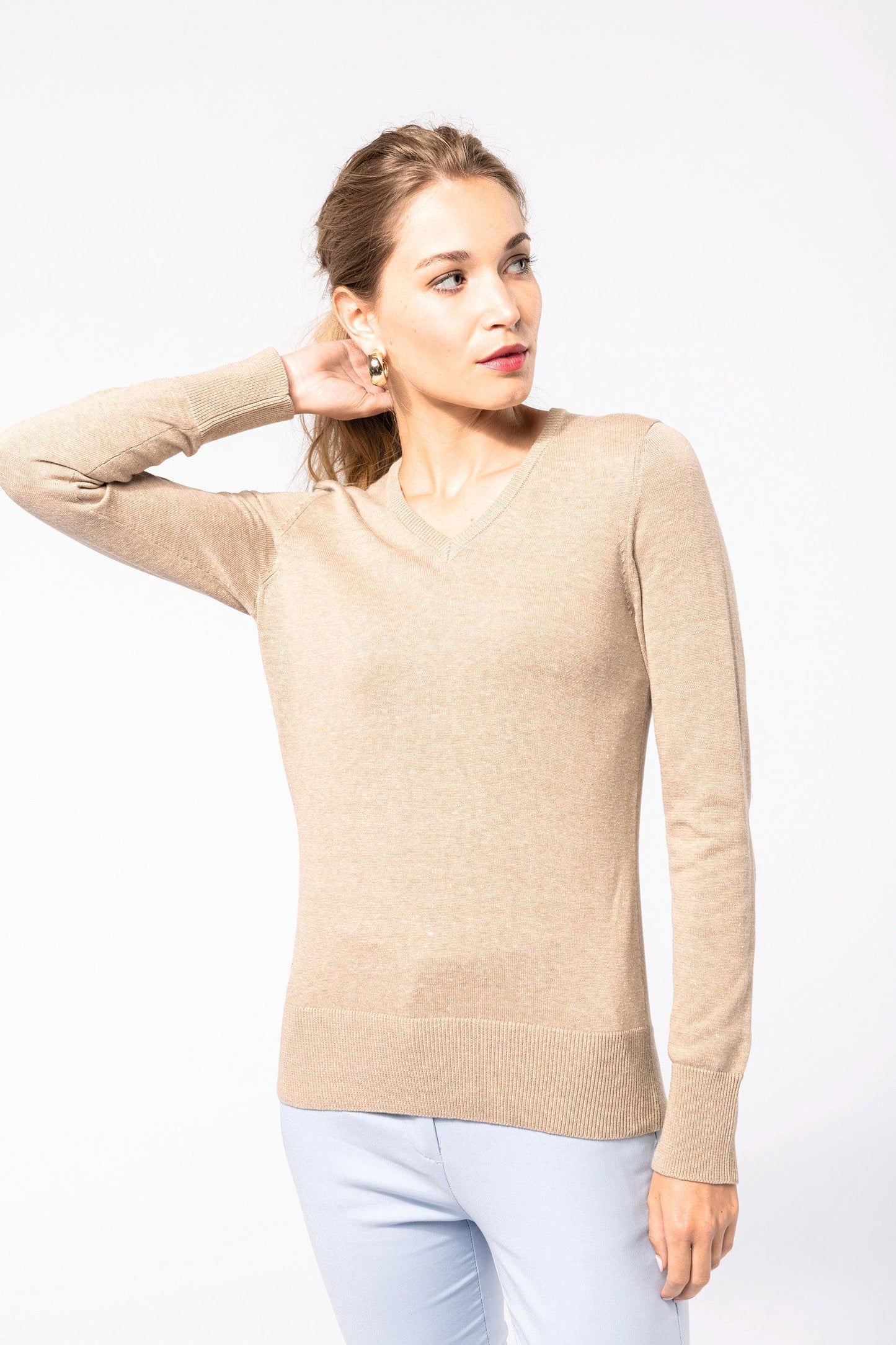 Pull col V femme - La-broderie