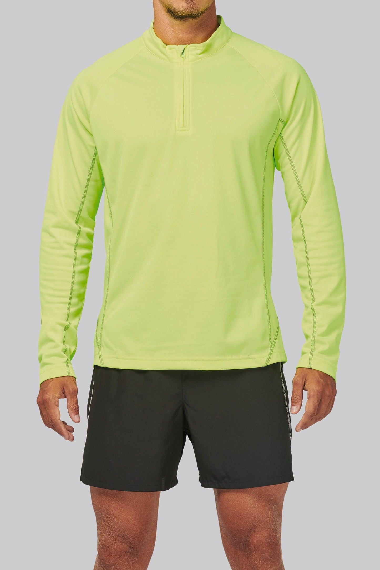 Haut de sport manches longues ¼ zip homme - La-broderie
