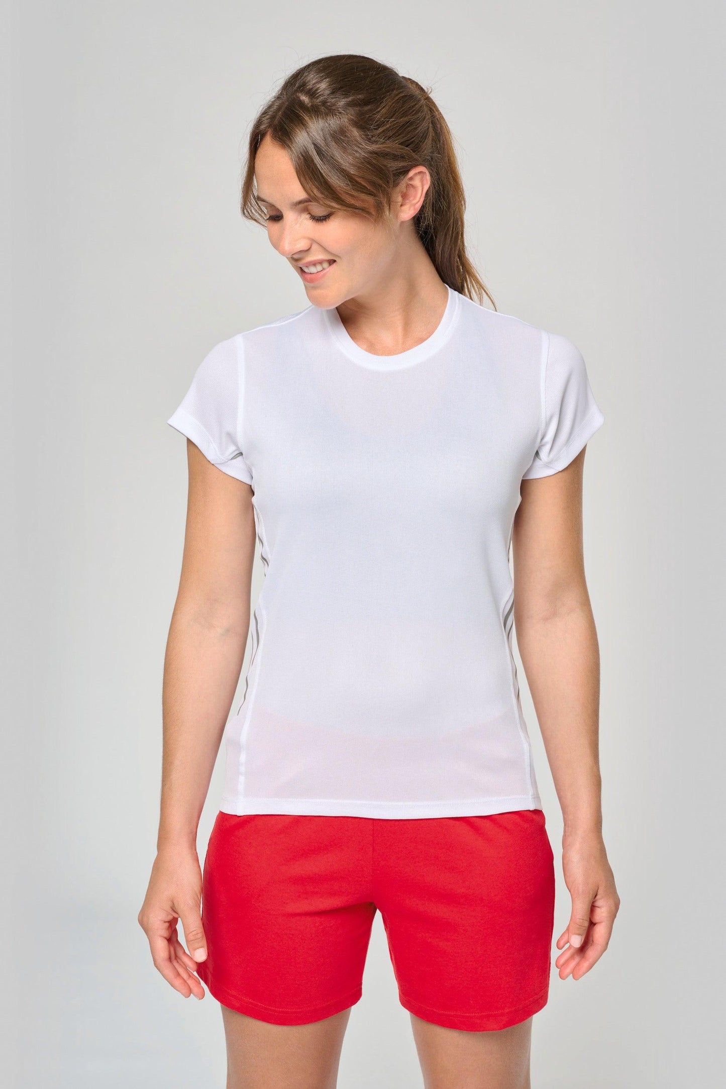 T-shirt de sport bi-matière manches courtes femme - La-broderie