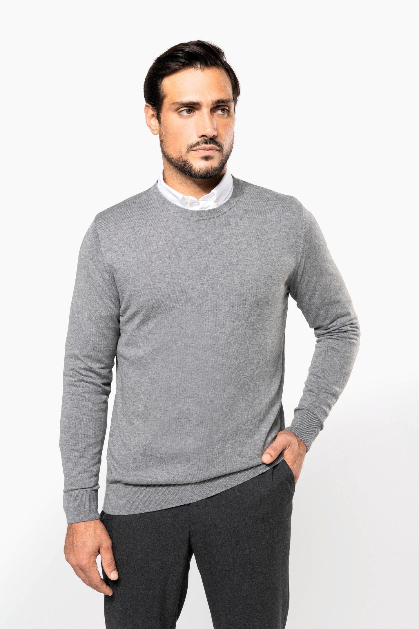 Pull Supima® col rond homme - La-broderie