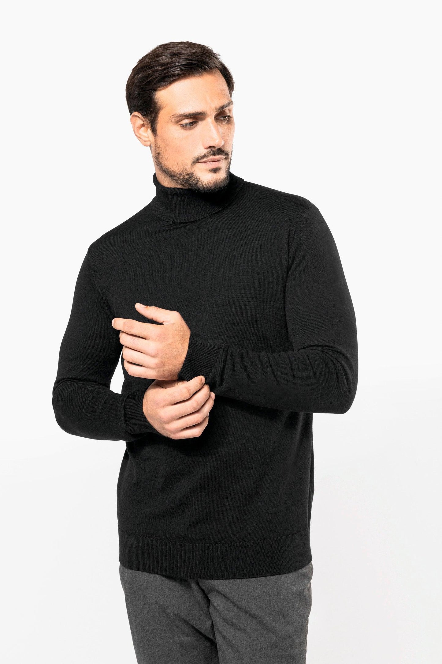 Pull Mérinos col roulé homme - La-broderie