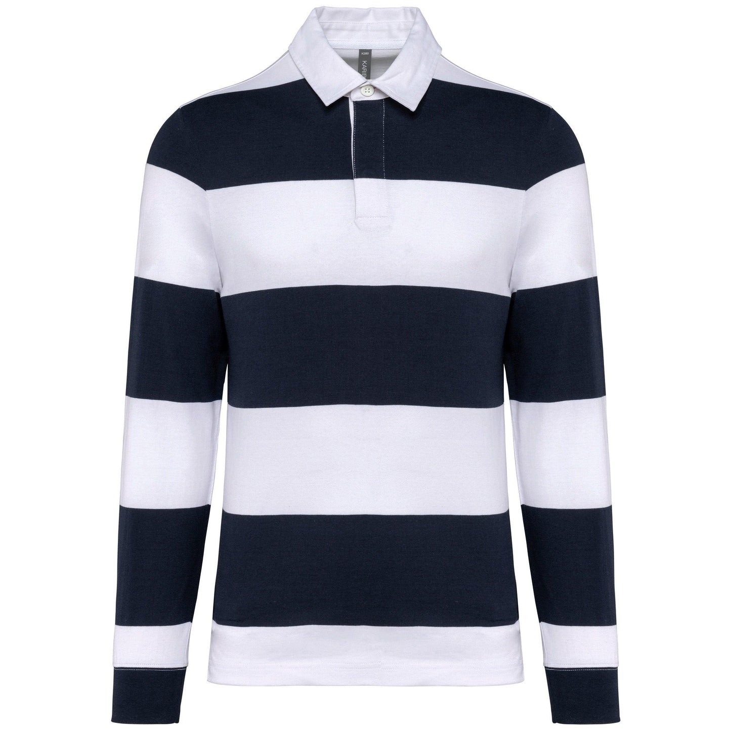 Polo rugby rayé manches longues unisexe - La-broderie