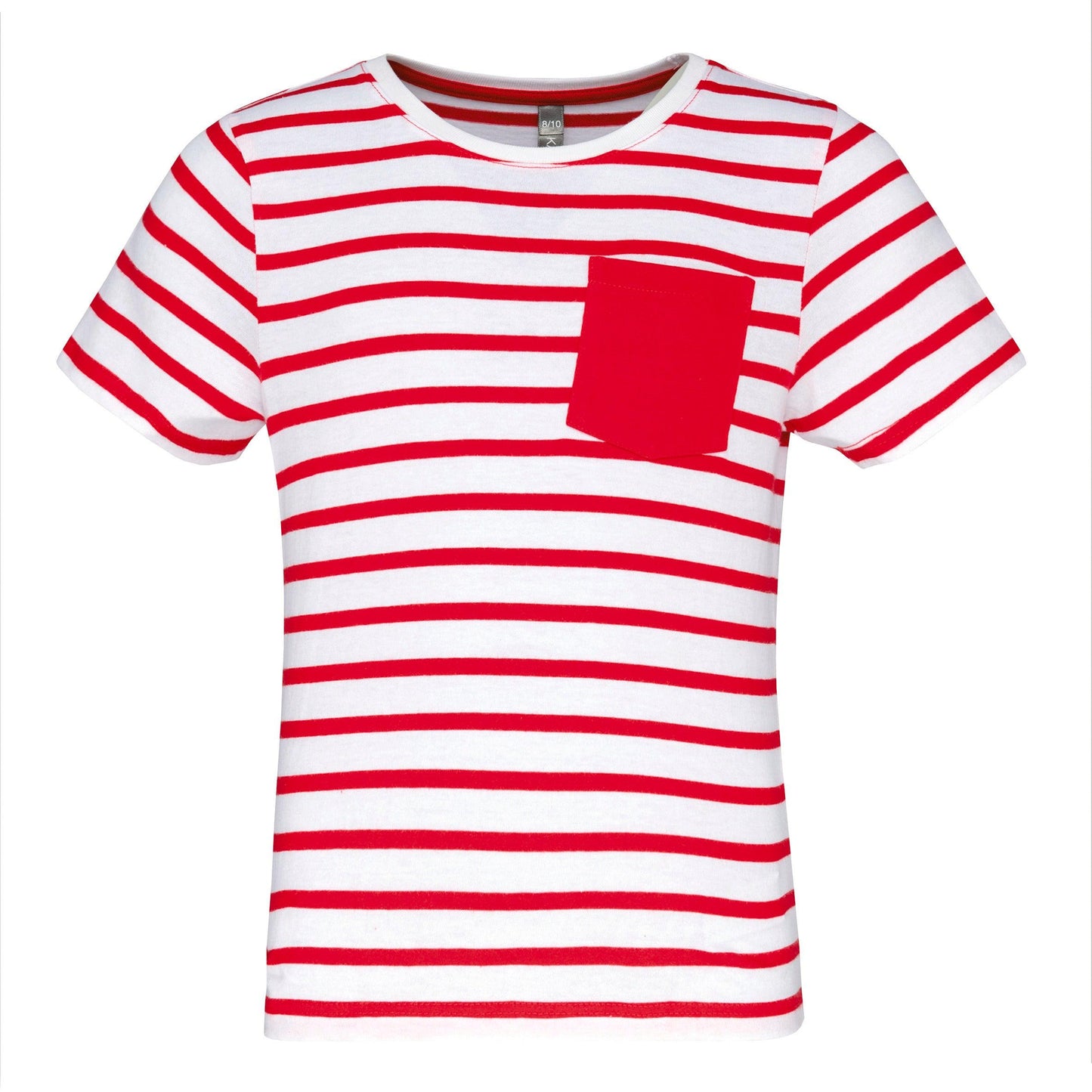 T-shirt rayé marin avec poche manches courtes enfant - La-broderie