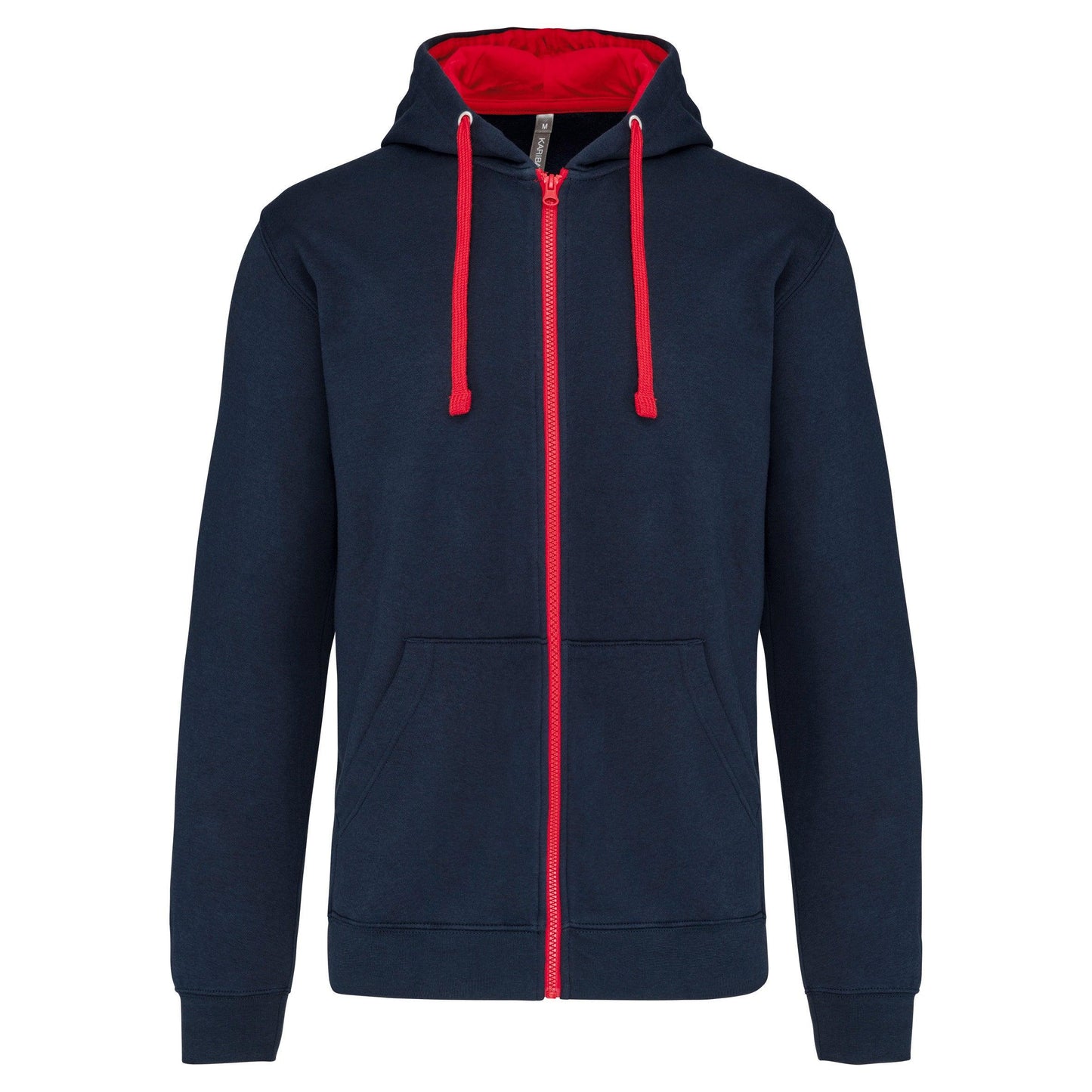 Sweat-shirt zippé capuche contrastée - La-broderie