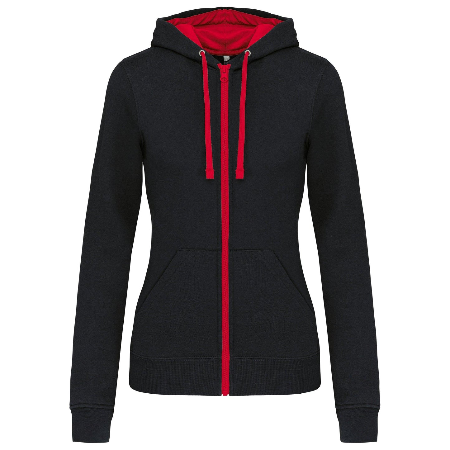 Sweat-shirt zippé capuche contrastée femme - La-broderie