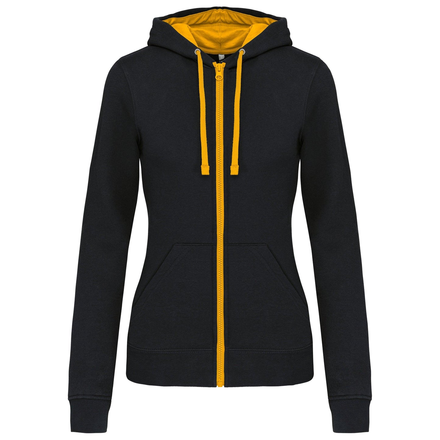 Sweat-shirt zippé capuche contrastée femme - La-broderie