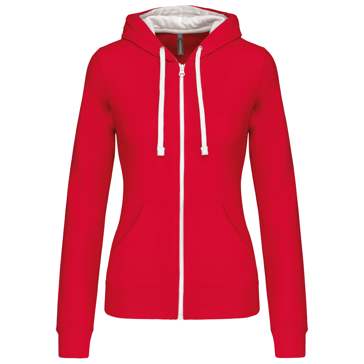 Sweat-shirt zippé capuche contrastée femme - La-broderie