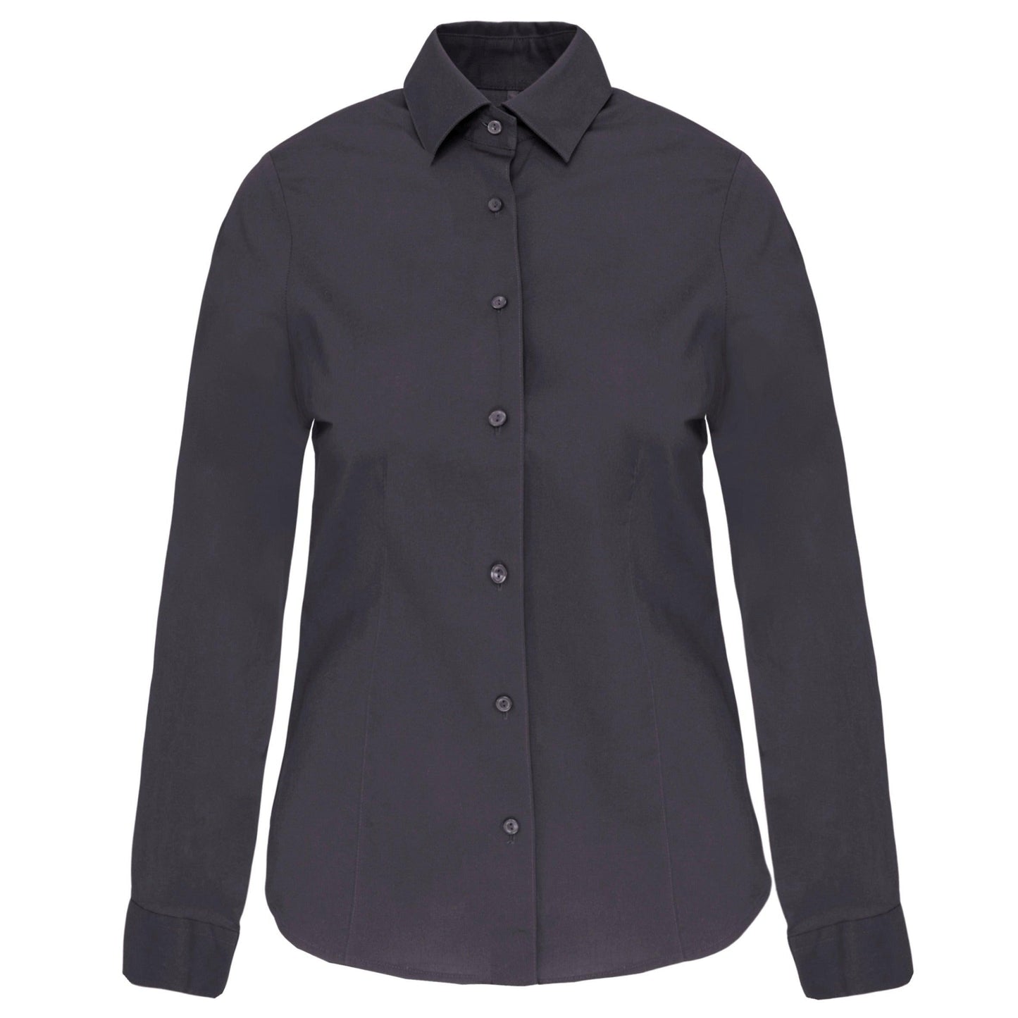 Chemise coton / élasthanne manches longues femme - La-broderie
