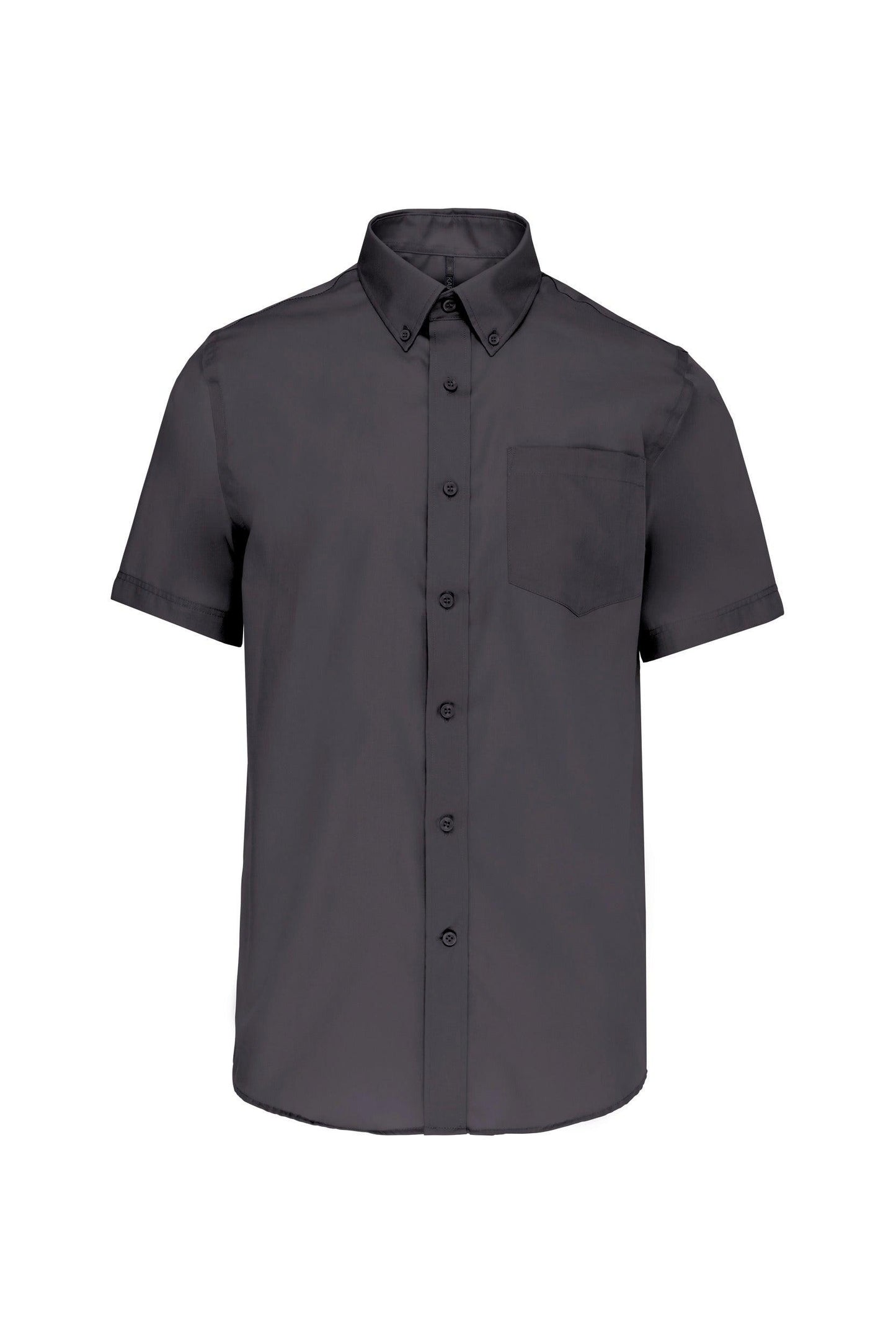 Chemise micro-sergé manches courtes sans repassage - La-broderie
