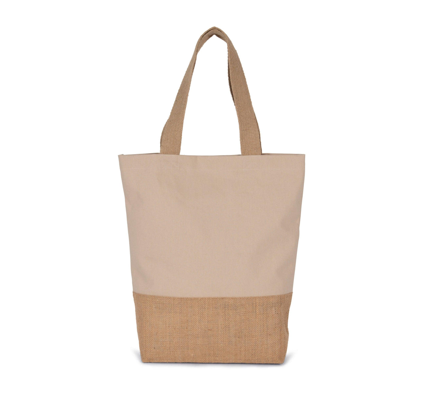 Sac shopping en coton et fils de jute contrecollée - La-broderie