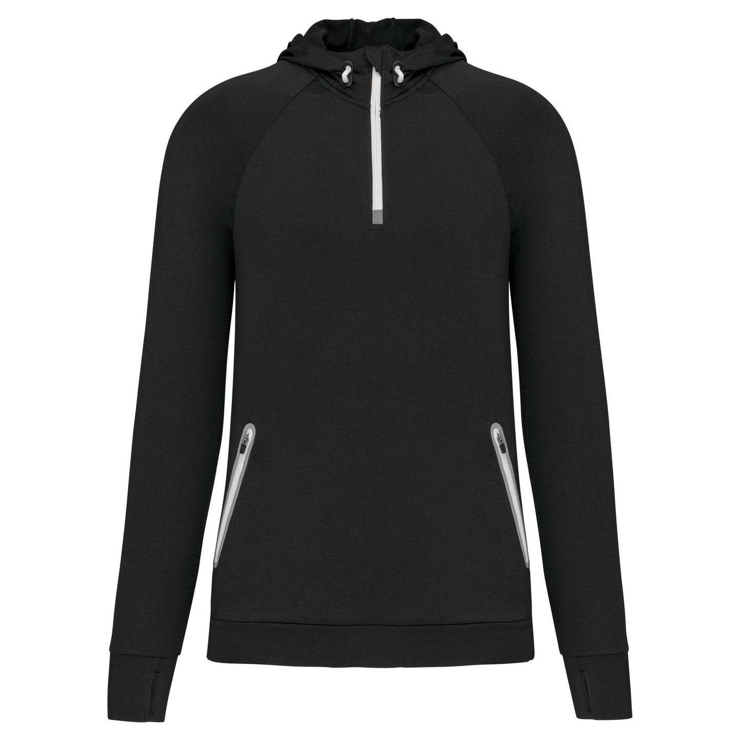 Sweat-shirt à capuche 1/4 zip sport unisexe - La-broderie