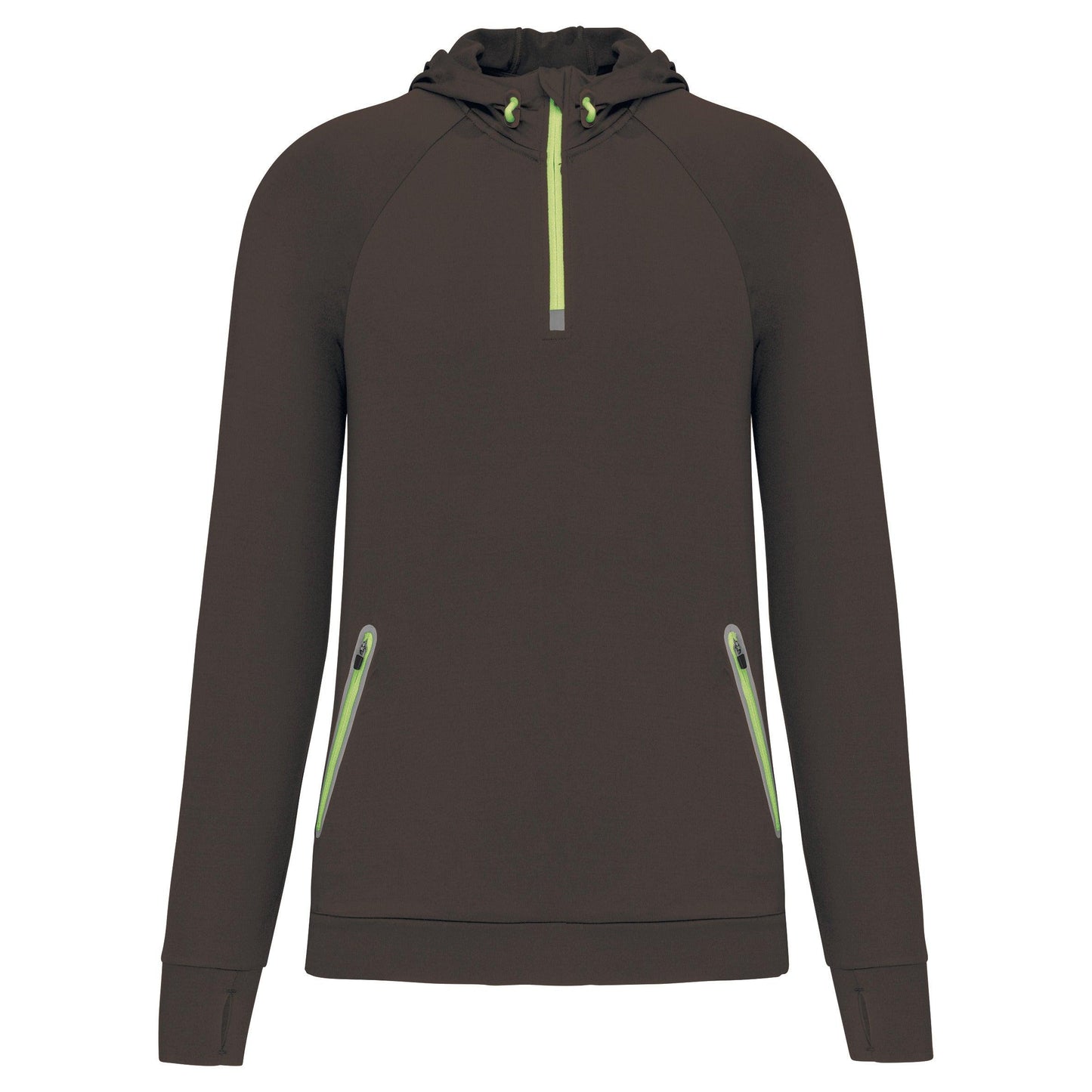 Sweat-shirt à capuche 1/4 zip sport unisexe - La-broderie