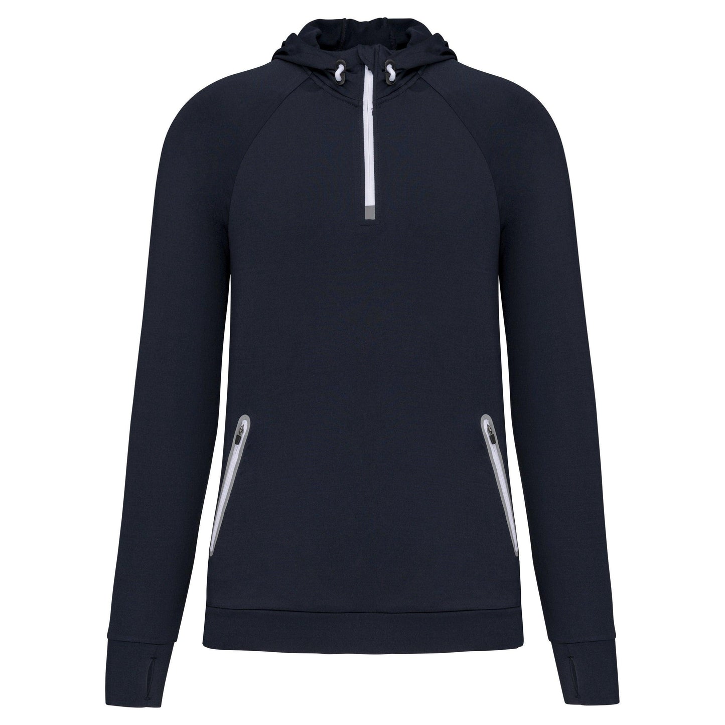 Sweat-shirt à capuche 1/4 zip sport unisexe - La-broderie