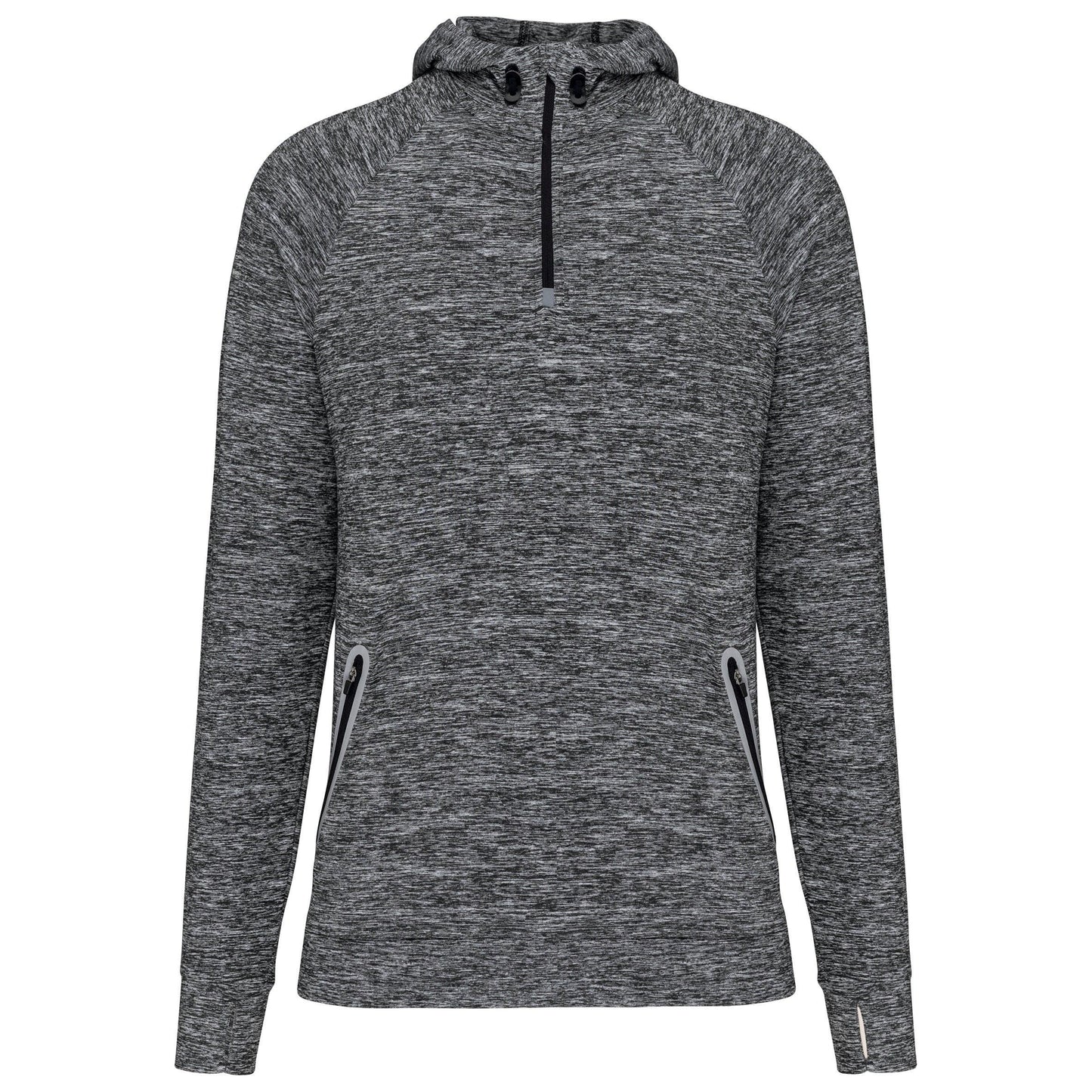 Sweat-shirt à capuche 1/4 zip sport unisexe - La-broderie