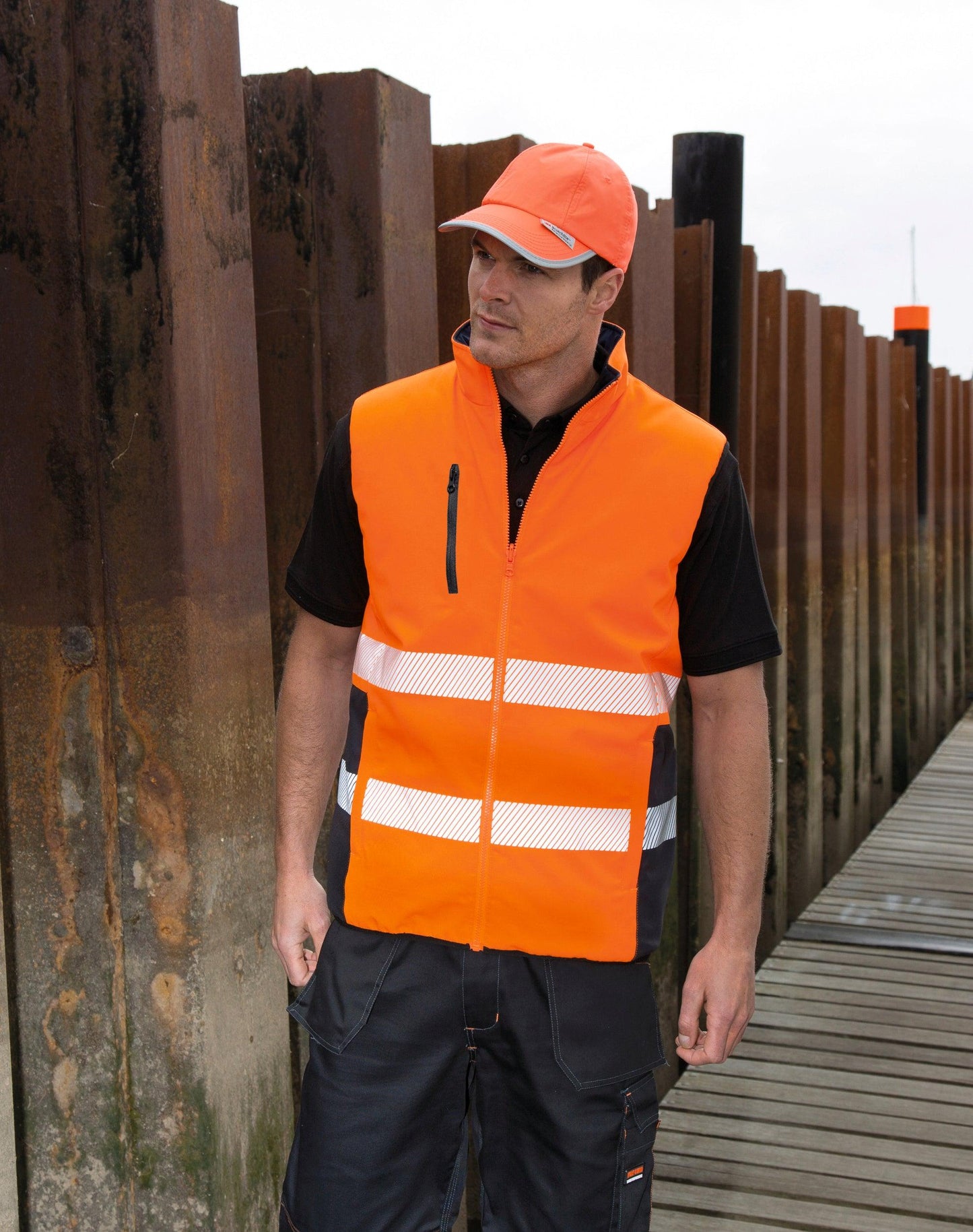 Bodywarmer de sécurité réversible - La-broderie