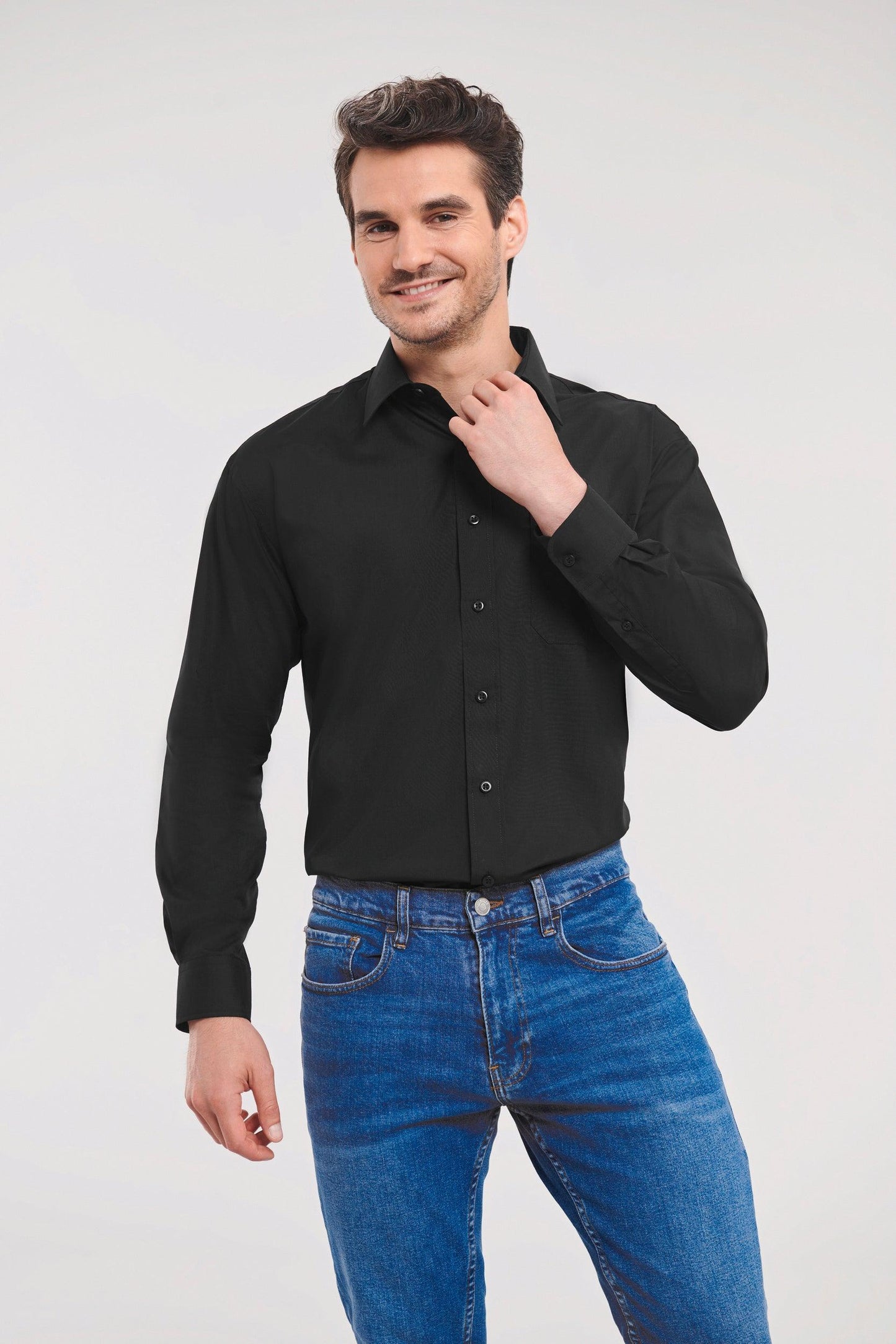 Chemise homme popeline polycoton manches longues - La-broderie