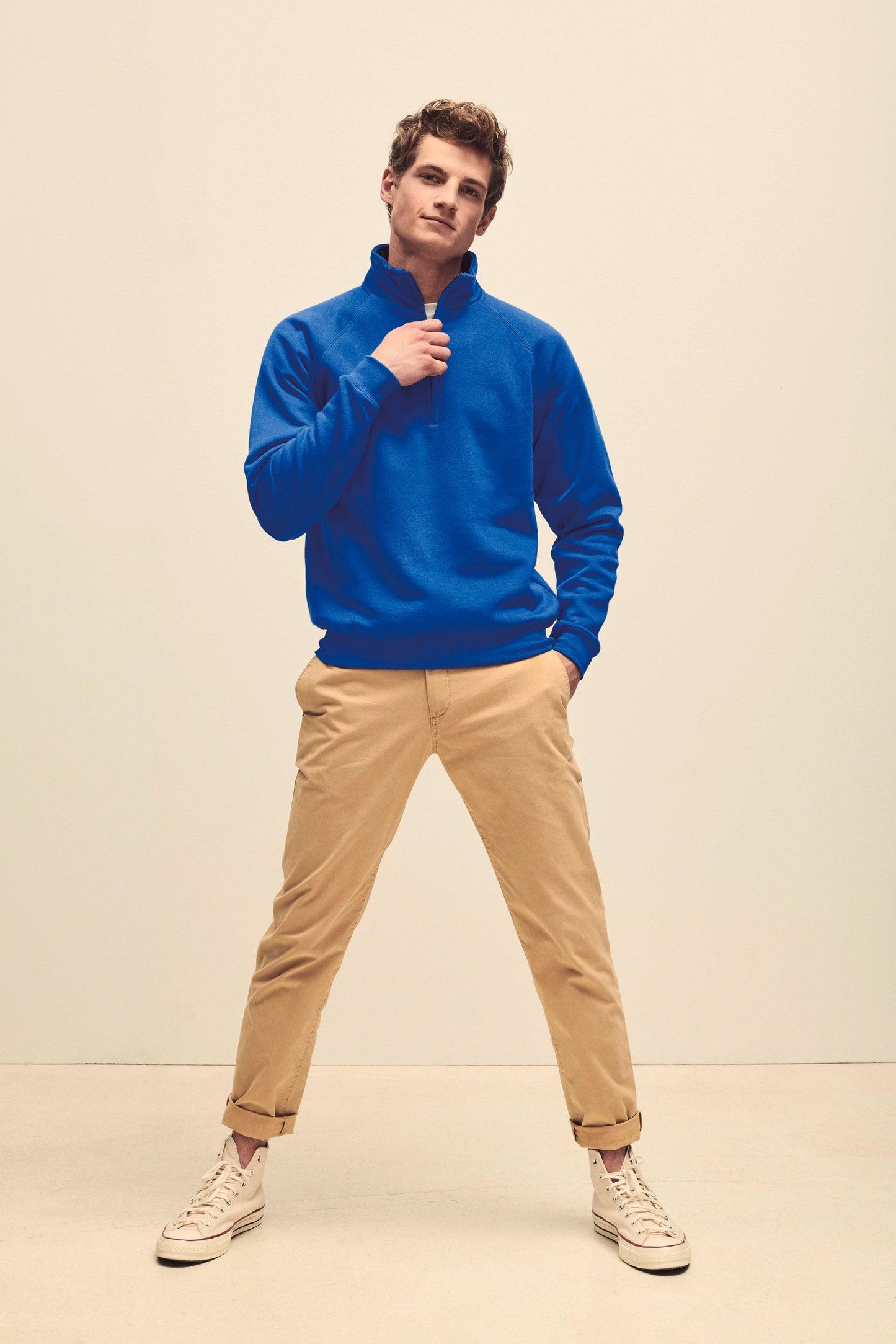 Sweat-shirt col zippé Premium (62-032-0) unisexe - La-broderie