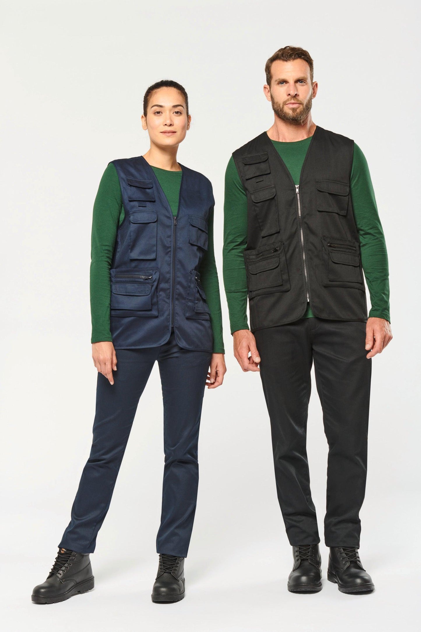 Gilet polycoton multipoches doublé unisexe - La-broderie