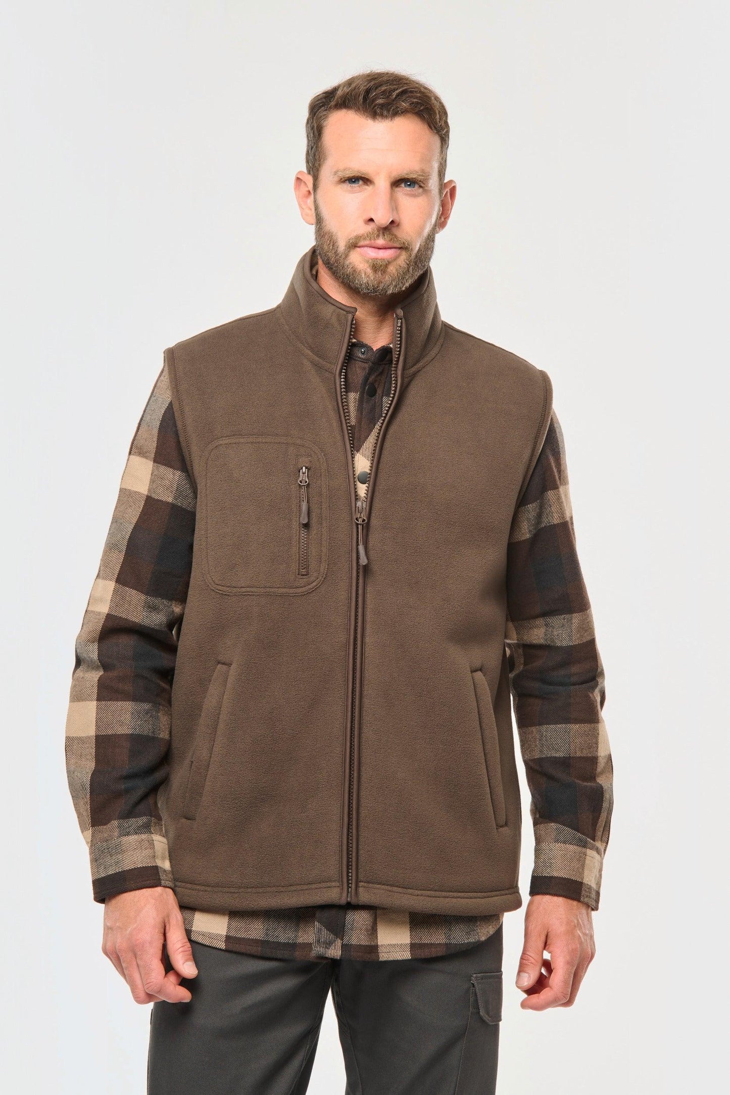 Bodywarmer polaire avec intérieur sherpa unisexe - La-broderie