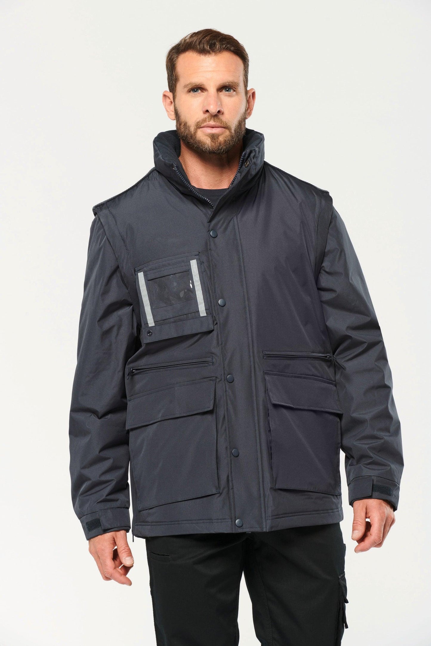 Parka workwear manches amovibles homme - La-broderie