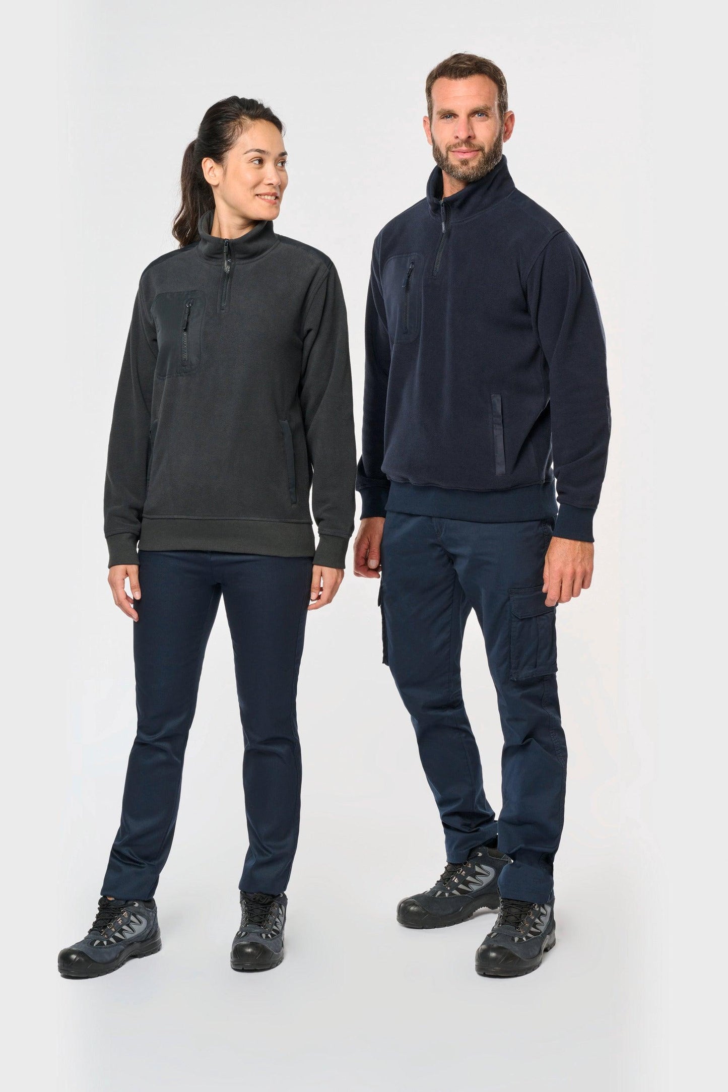Polaire écoresponsable col zippé unisexe - La-broderie
