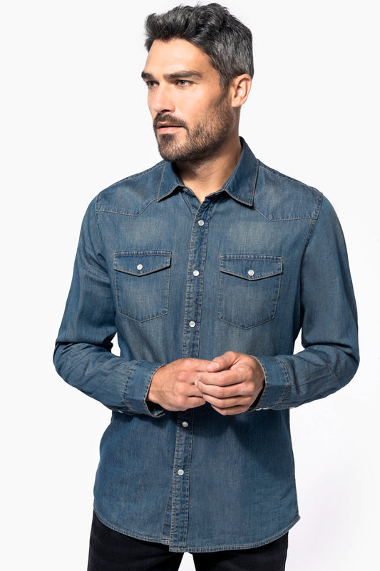 Chemise denim manches longues