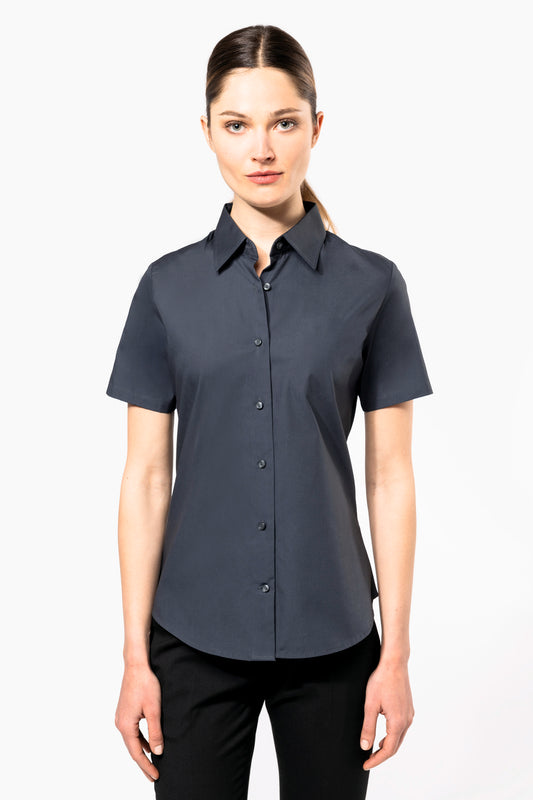 Chemise coton / élasthanne manches courtes femme