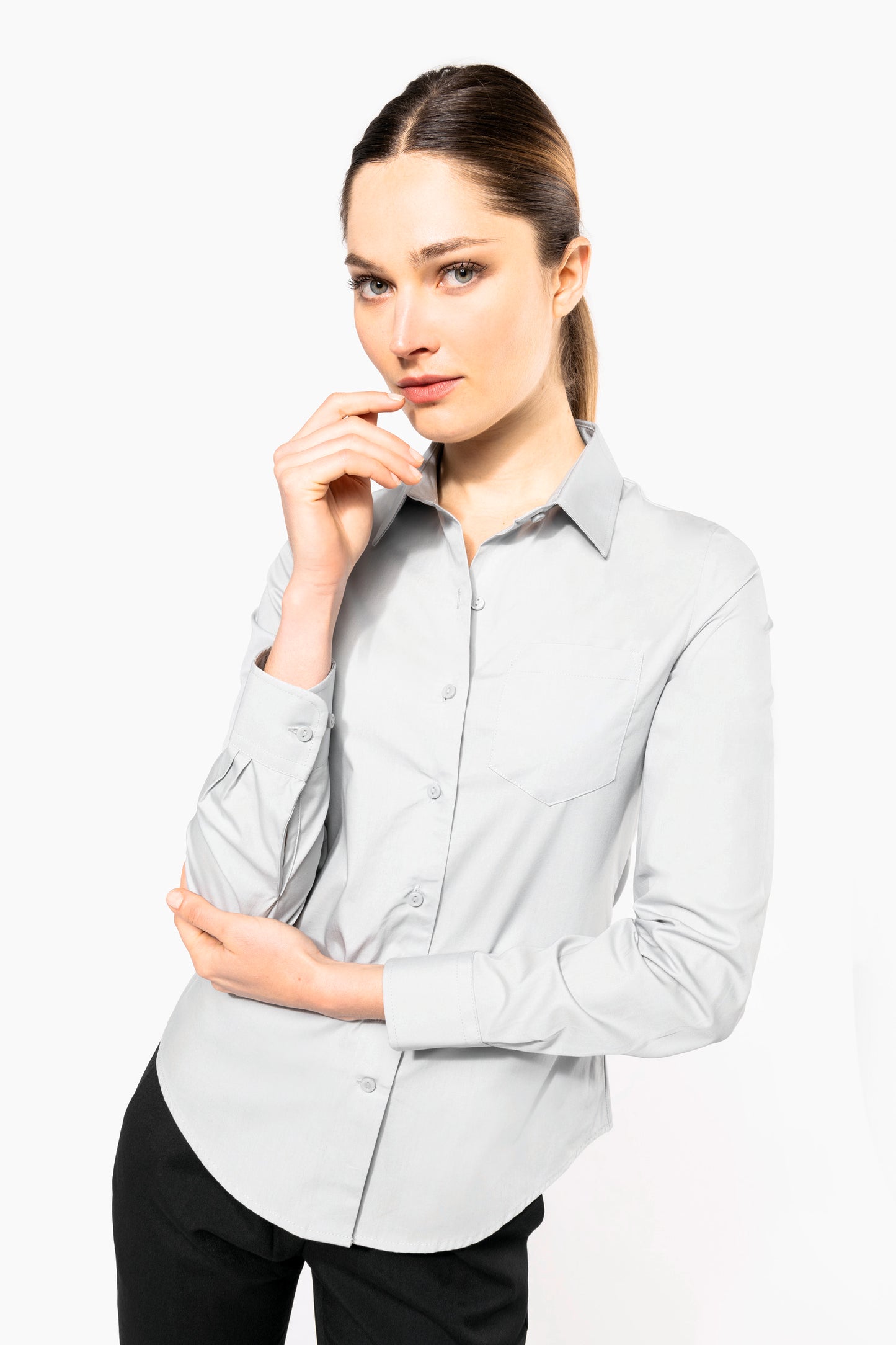 Chemise popeline manches longues femme