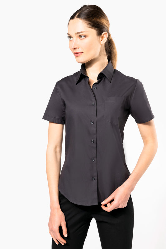 Chemise popeline manches courtes femme