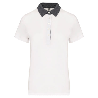 Polo jersey bicolore femme