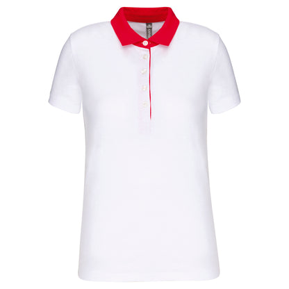 Polo jersey bicolore femme