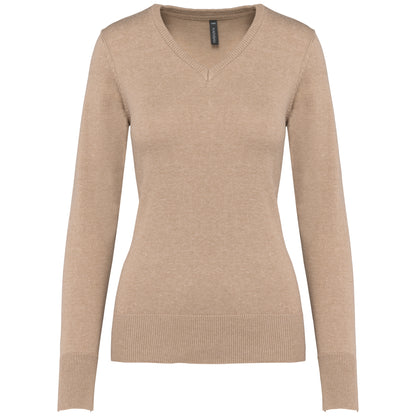 Pull col V femme