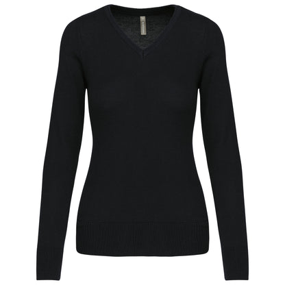 Pull col V femme