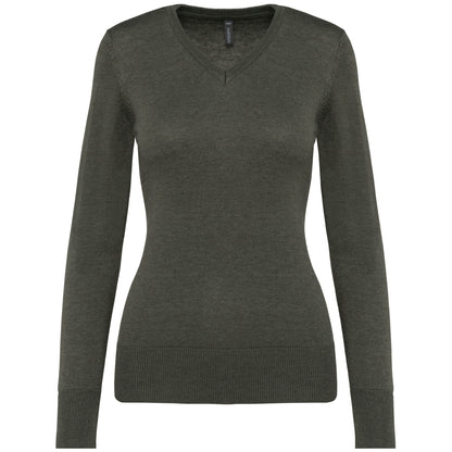 Pull col V femme