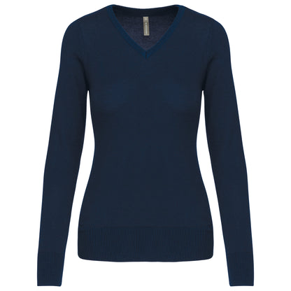 Pull col V femme