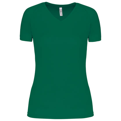 T-shirt de sport manches courtes col v femme