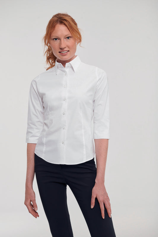 Chemise fittée femme manches 3/4